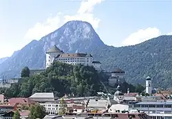 Kufstein Fortress with Brandenberg Alps in the background