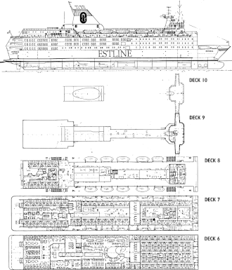 Plans of the decks 6 to 10