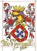 Arms of the King of Portugal depicted in the Livro do Armeiro-Mor (c. 1509)