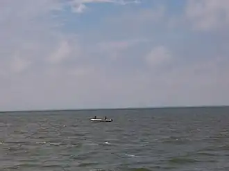 Fishing boat seen from the Stockbridge Harbor