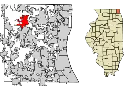Location of Lake Villa in Lake County, Illinois.