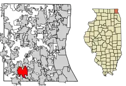 Location of Lake Zurich in Lake County, Illinois.