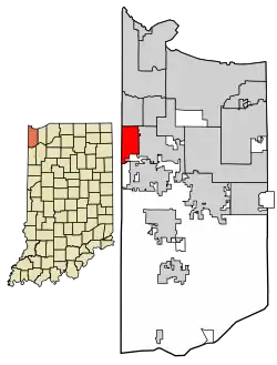 Location of Dyer in Lake County, Indiana.