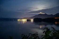 View of the southern shore at night