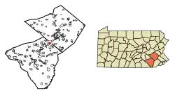 Location on the border of Lancaster and Berks Counties, Pennsylvania