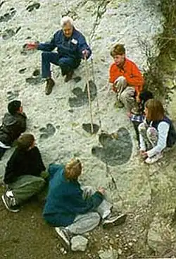 Dinosaur footprints along the Lariat Loop Scenic and Historic Byway