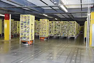 Amazon.co fulfillment center in Baltimore, Maryland, US featuring Amazon Robotics