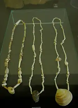 Neolithic necklaces. Museo Arqueológico Municipal de Cartagena.