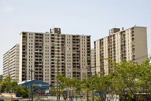 Las Gladiolas public housing complex in Hato Rey before its demolition