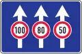 Maximum driving speed limit in lanes