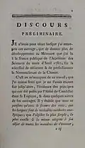 Discours préliminaire to volume I of "Traité élémentaire de Chimie" (1789)