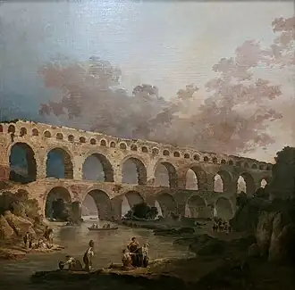 Le pont du Gard by Hubert Robert