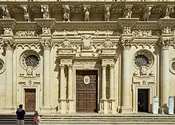 Lower part of the facade of Basilica di Santa Croce