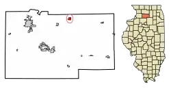 Location of Ashton in Lee County, Illinois.