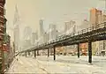 New York, Third Avenue El, about 1940, oil on board