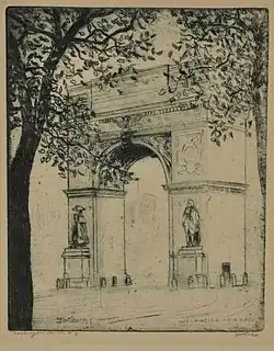 Etching by Leon Dolice, 1922