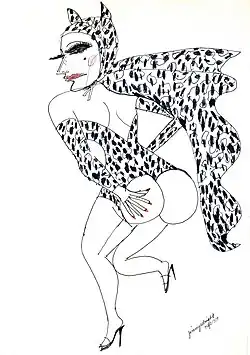 Leopard-Woman, ink on paper