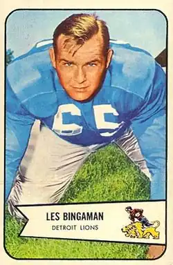 Les Bingaman on a 1954 Bowman football trading card