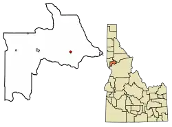 Location of Nezperce in Lewis County, Idaho.