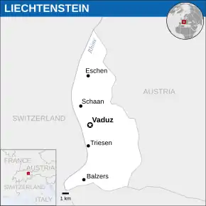 Location of Liechtenstein
