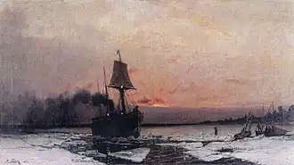 Steamboat in the Ice, 1875