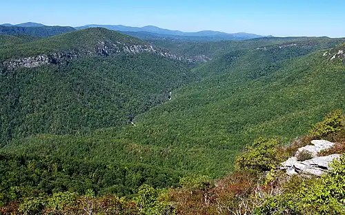 The Linville Gorge as seen from the top of Table Rock