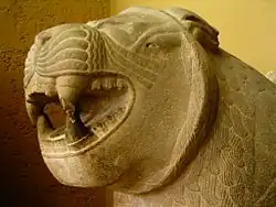 Detail of a lion statue guarding the entrance, Zincirli, 10th and 8th centuries BC. Museum of Anatolian Civilizations, Ankara.