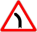 Dangerous curve to the left (also used )