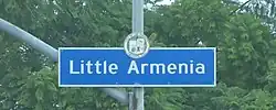 Little Armenia neighborhood sign located at the intersection of Normandie Avenue and Santa Monica Boulevard