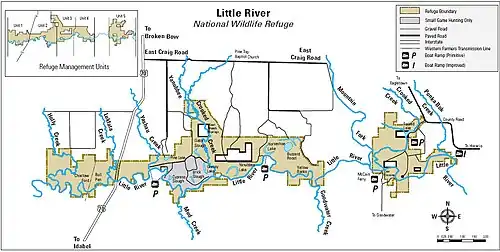 A map of Little River National Wildlife Refuge, Oklahoma