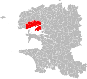 Location of Brest Métropole in Finistère