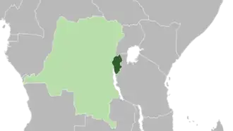 Ruanda-Urundi (dark green) depicted within the Belgian colonial empire (light green), c. 1935