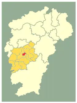 Location in Ji'an City and Jiangxi