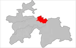 Location of Lakhsh District in Tajikistan