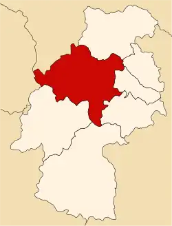 Location of Huancavelica in the Huancavelica Region