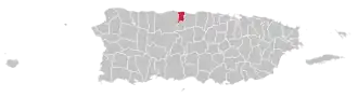 Map of Puerto Rico highlighting Barceloneta Municipality