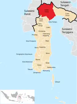 Location within South Sulawesi