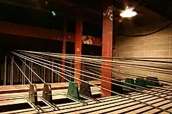 Upright loft blocks on a channel-type grid.