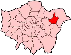 Map of arms of the London Borough of Barking & Dagenham