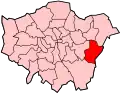 Location of the London Borough of Bexley in Greater London
