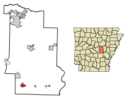 Location of England in Lonoke County, Arkansas.