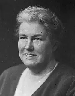 Black and white portrait photograph of Dame Louisa Aldrich-Blake