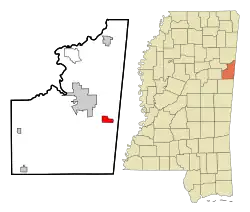 Location of New Hope, Mississippi