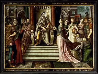 The Queen of Sheba visits King Solomon by Lucas de Heere
