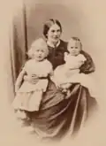 Lucy Gwynn as a child, with her mother Lucy Josephine and her elder brother Stephen Lucius, 1866