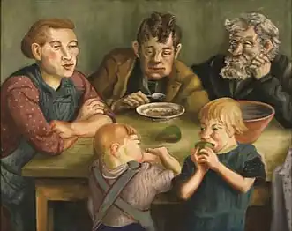 Working Family at the Table (Mealtime)