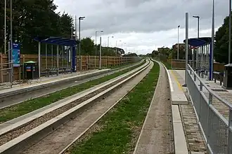 The concrete rollway track