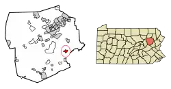 Location of Penn Lake Park in Luzerne County, Pennsylvania.