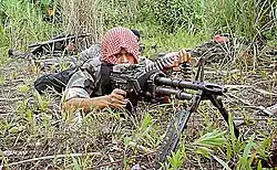 a Moro insurgent of the Islamic (Moro) insurgency at Mindanao.