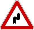 Double curve, first to the right